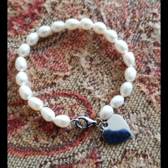 Sterling & Pearl Bracelet - Picture 6 of 11